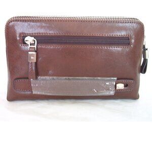 Satchi2 Zip Leather Travel Organizer Bag, Brown